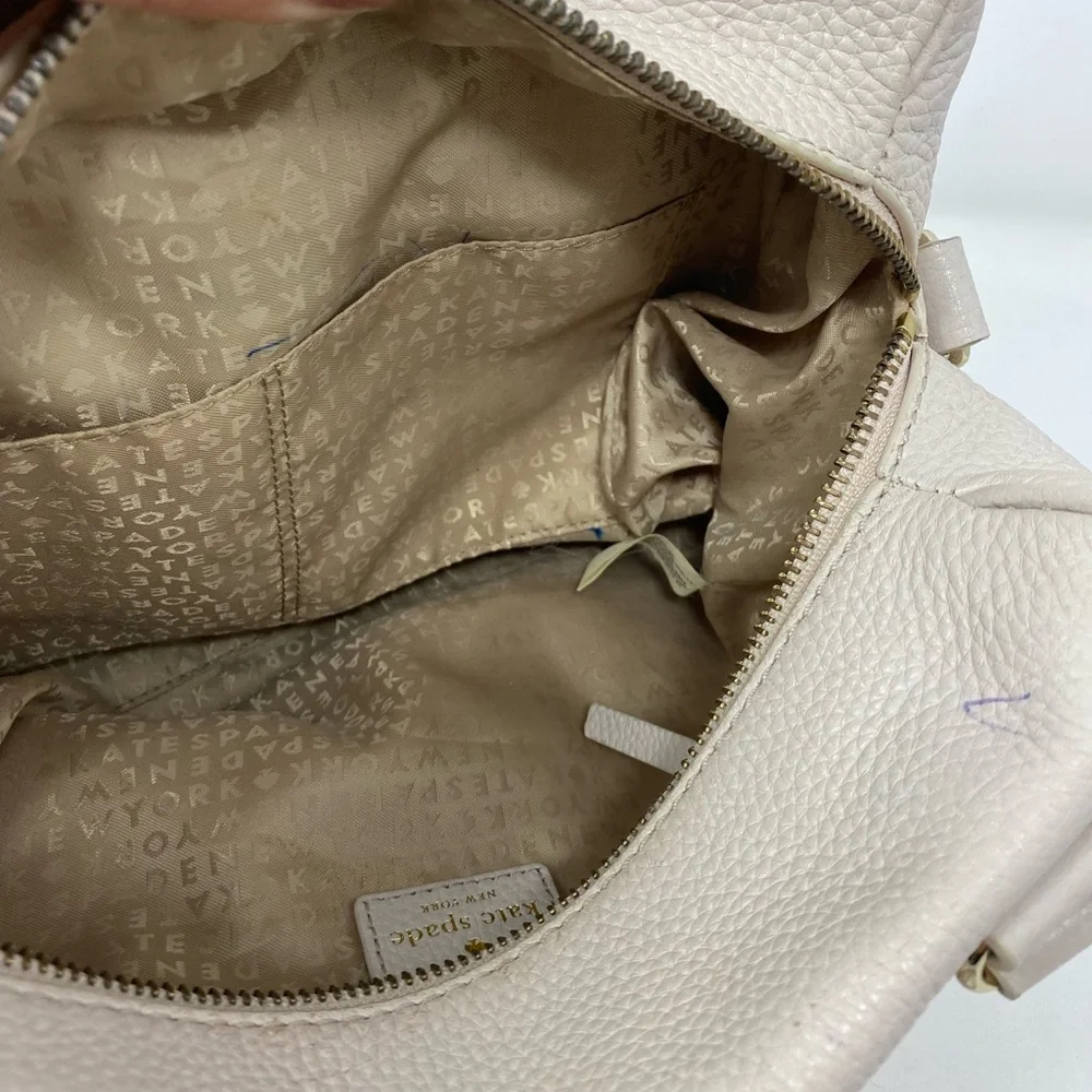 Kate Spade Grant Park Alida Shoulder Tote Wkru2640 In Moussfrost Taupe - Picture 7 of 16